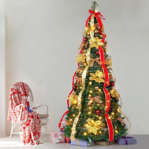 Top 5 Easy-Setup 6.5FT Pre-Lit Pop-Up Christmas Trees