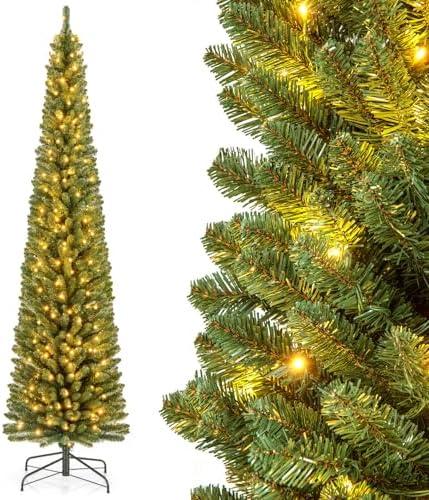 Top Pre-Lit Pencil Christmas Trees for Cozy Holiday Decor