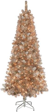 Sparkle and Shine: Top Rose Gold Tinsel Christmas Trees